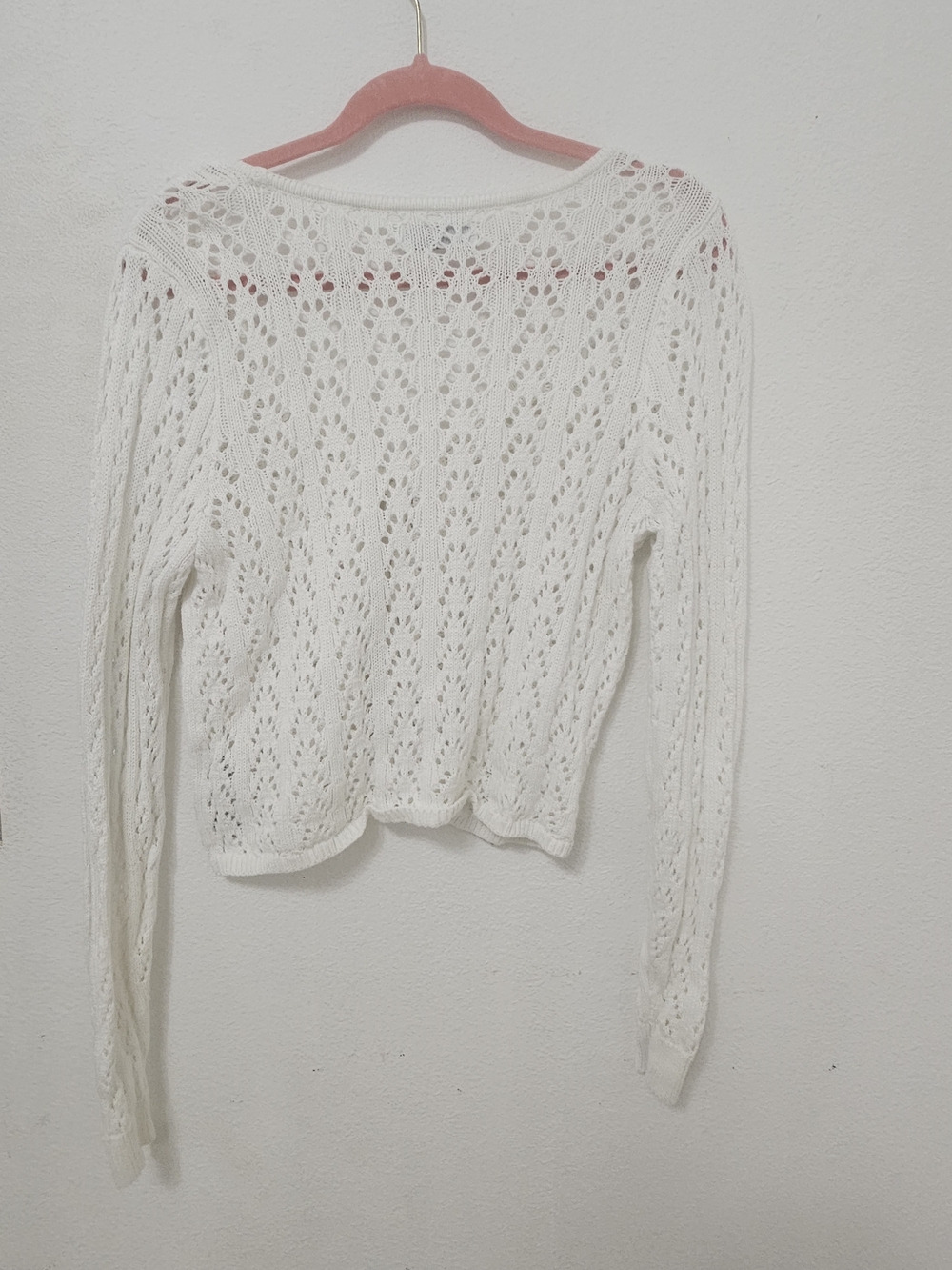 Hollister White Open-Knit Tie-Front Cardigan - Picture 2 of 3